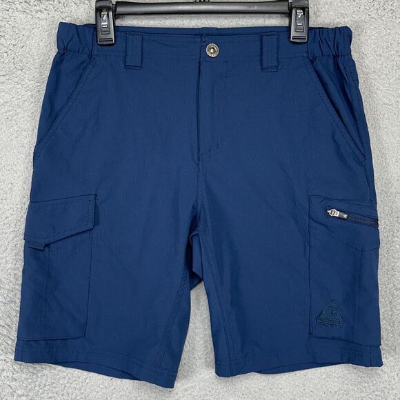 Gerry Venture Cargo Shorts Mens 32 Navy Blue Trail Outdoor Stretch‎ Flat Front